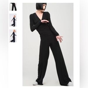 Norma Kamali Black Long-Sleeve Jumpsuit